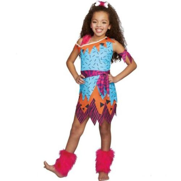 Girls Stone Age Sweetie Pre-Historic Halloween Costume Dress Size Medium… - Picture 1 of 12
